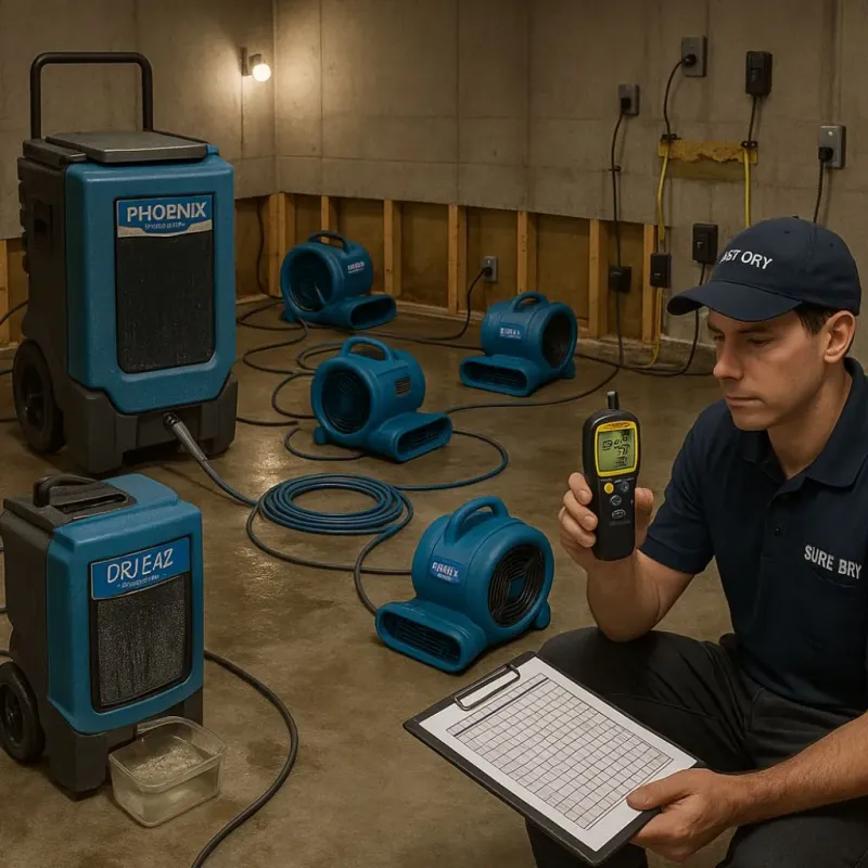Structural Drying and Dehumidification process in Deer Valley, AZ